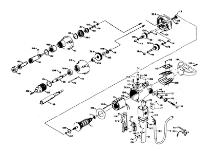 Fig-0 Diagram and Parts List for 730  Porter Cable Electric Drill
